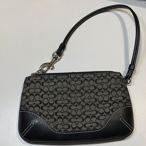 Coach Signature Black and Gray Wristlet